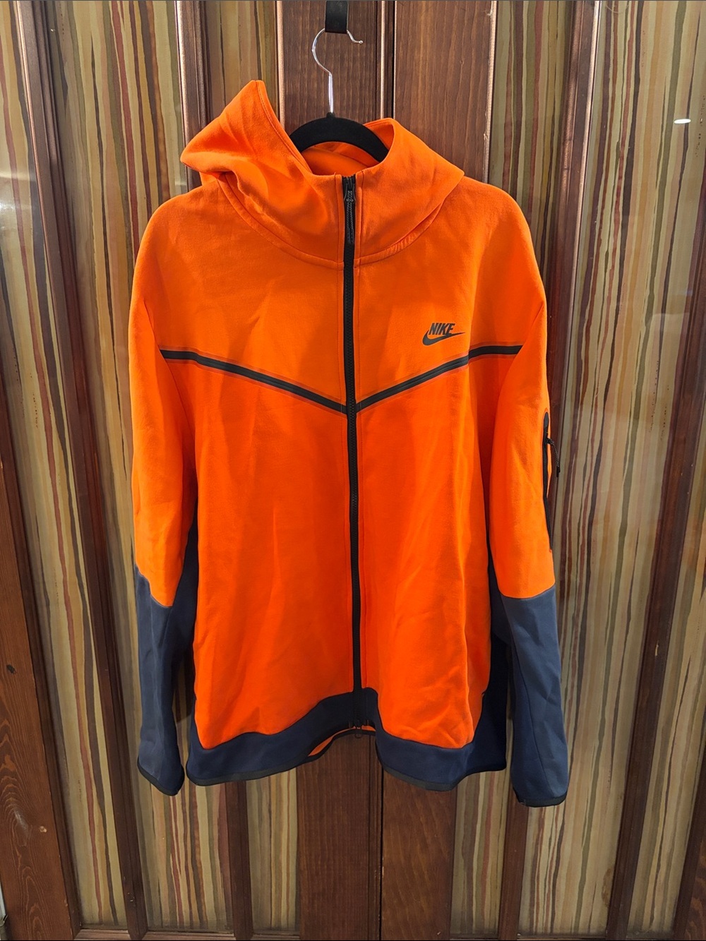 Nike Men’s Bright Orange & Dark Gray Hooded Performance Jacket